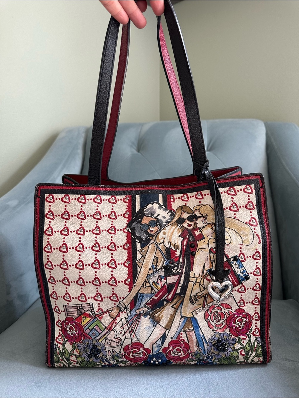 Brighton leather studded tote